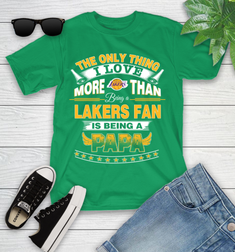 NBA The Only Thing I Love More Than Being A Los Angeles Lakers Fan Is Being A Papa Basketball Youth T-Shirt 8