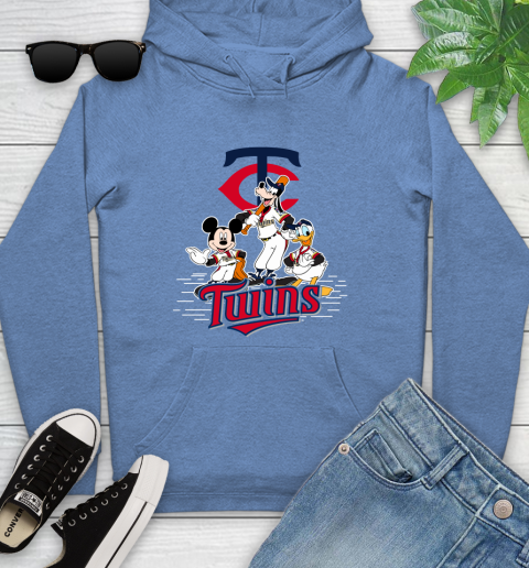 MLB Minnesota Twins Mickey Mouse Donald Duck Goofy Baseball T Shirt Youth Hoodie 13