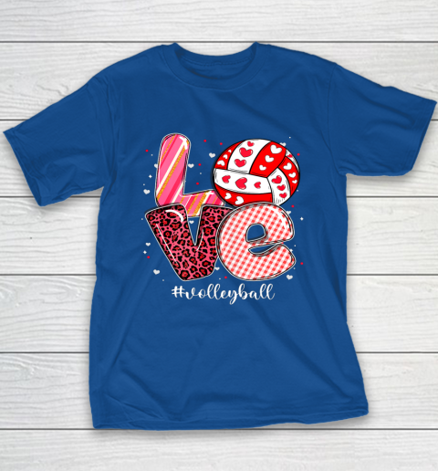 Funny Valentine Volleyball Player Sport Lovers Family Outfit Youth T-Shirt 7