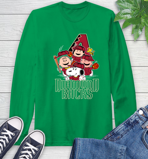 MLB Arizona Diamondbacks Snoopy Charlie Brown Woodstock The Peanuts Movie Baseball T Shirt_000 Long Sleeve T-Shirt 8