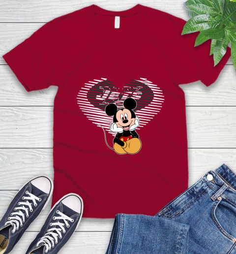NFL New York Jets The Heart Mickey Mouse Disney Football T Shirt_000 V-Neck T-Shirt 7