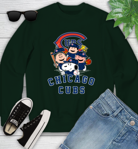 MLB Chicago Cubs Snoopy Charlie Brown Woodstock The Peanuts Movie Baseball T Shirt Youth Sweatshirt 9