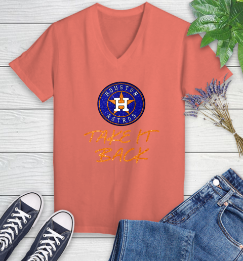 Astros Take It Back Women's V-Neck T-Shirt 6