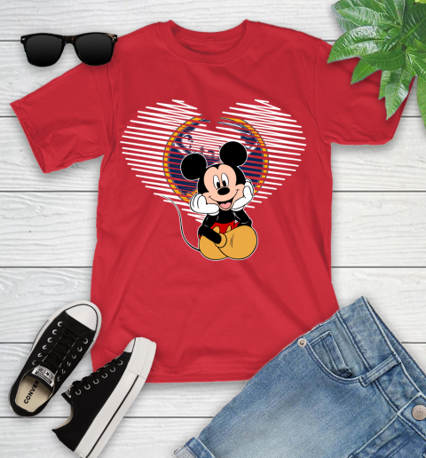 NHL Buffalo Sabres The Heart Mickey Mouse Disney Hockey Youth T-Shirt 13