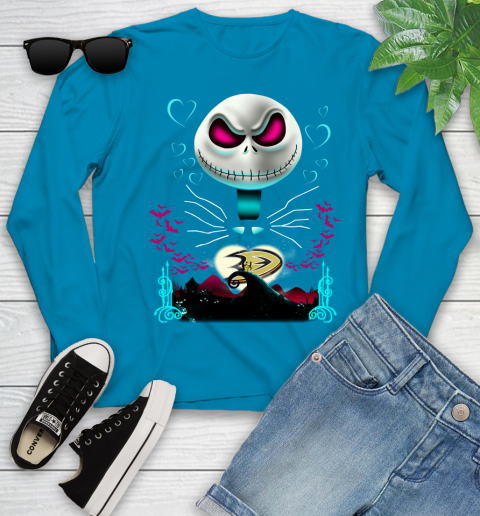 NHL Anaheim Ducks Jack Skellington Sally The Nightmare Before Christmas Hockey Youth Long Sleeve 8