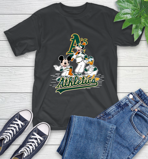 MLB Oakland Athletics Mickey Mouse Donald Duck Goofy Baseball T Shirt T-Shirt