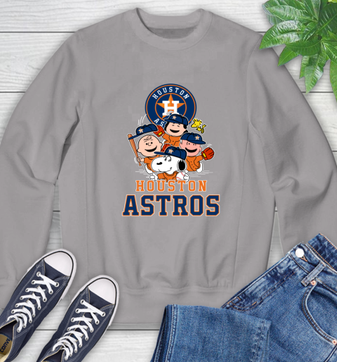 MLB Houston Astros Snoopy Charlie Brown Woodstock The Peanuts Movie Baseball T Shirt Sweatshirt 5