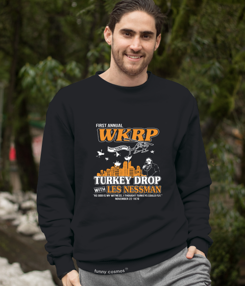 WKRP In Cincinnati T Shirt, Les Nessman Tshirt, First Annual WKRP Turkey Drop With Les Nessman Shirt, Thanksgiving Gifts