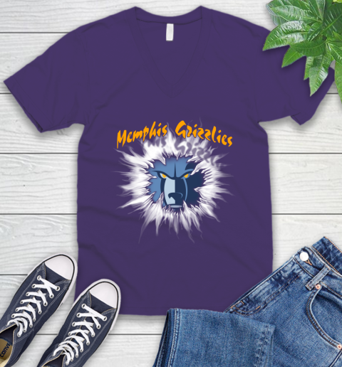 Memphis Grizzlies NBA Basketball Rip Sports V-Neck T-Shirt 9