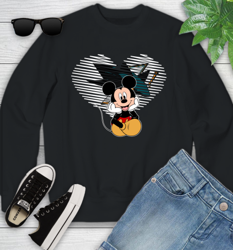 NHL San Jose Sharks The Heart Mickey Mouse Disney Hockey Youth Sweatshirt