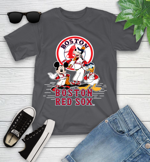 MLB Boston Red Sox Mickey Mouse Donald Duck Goofy Baseball T Shirt Youth T-Shirt 6