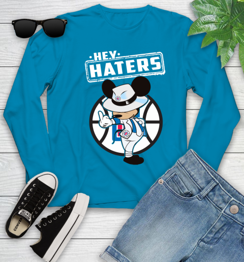 NBA Hey Haters Mickey Basketball Sports Los Angeles Clippers Youth Long Sleeve 8