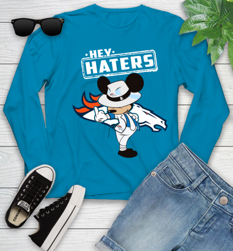 NFL Hey Haters Mickey Football Sports Denver Broncos Youth Long Sleeve 8