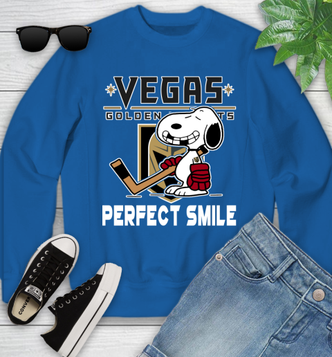 NHL Vegas Golden Knights Snoopy Perfect Smile The Peanuts Movie Hockey T Shirt Youth Sweatshirt 7