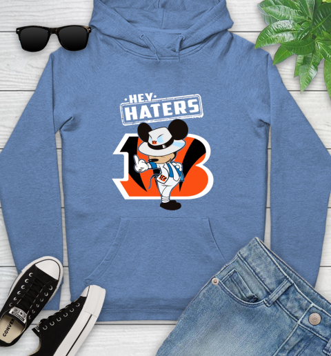 NFL Hey Haters Mickey Football Sports Cincinnati Bengals Youth Hoodie 13