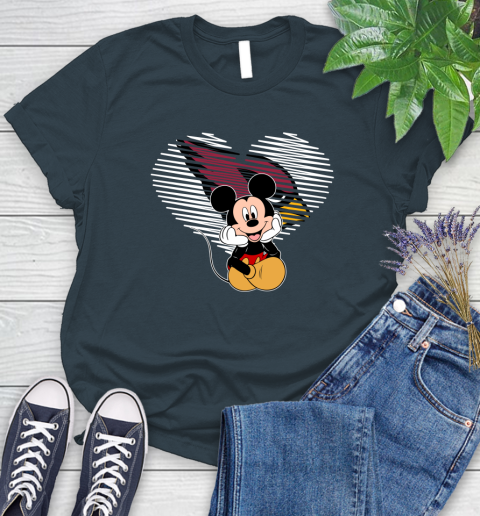 NFL Arizona Cardinals The Heart Mickey Mouse Disney Football T Shirt_000 Women's T-Shirt 11