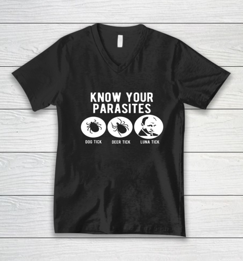 Know Your Parasites Putin Luna Tick V-Neck T-Shirt