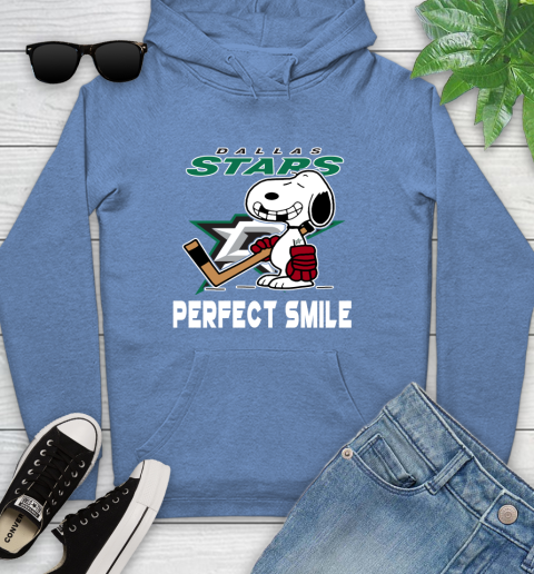 NHL Dallas Stars Snoopy Perfect Smile The Peanuts Movie Hockey T Shirt Youth Hoodie 13