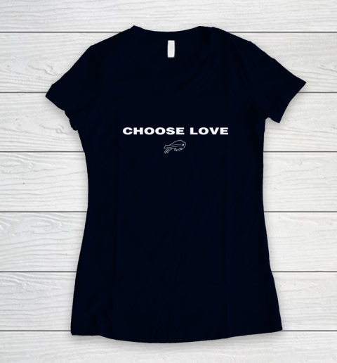 Choose Love Buffalo Bills Women's V-Neck T-Shirt 9