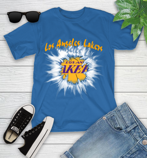 Los Angeles Lakers NBA Basketball Rip Sports Youth T-Shirt 12