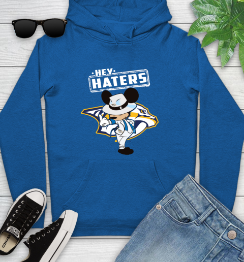 NHL Hey Haters Mickey Hockey Sports Nashville Predators Youth Hoodie 11