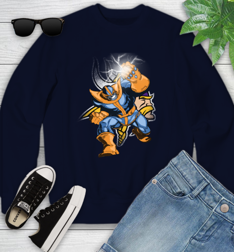 Minnesota Vikings NFL Football Thanos Avengers Infinity War Marvel Youth Sweatshirt 2