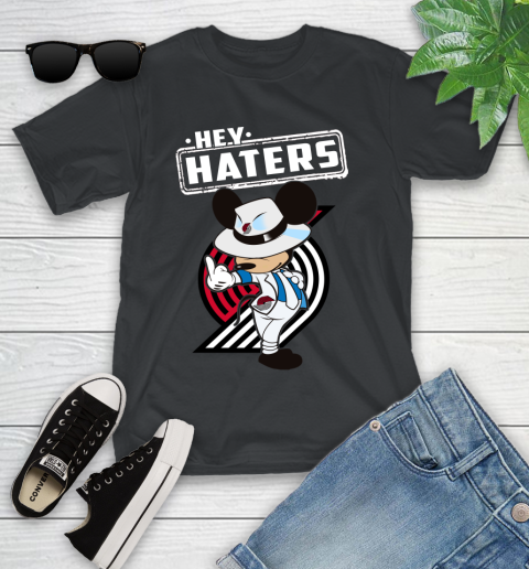 NBA Hey Haters Mickey Basketball Sports Portland Trail Blazers Youth T-Shirt