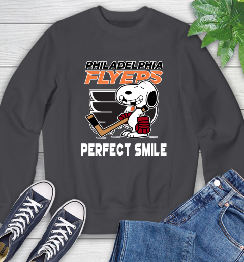 NHL Philadelphia Flyers Snoopy Perfect Smile The Peanuts Movie Hockey T Shirt Sweatshirt 6