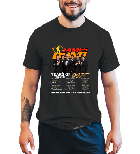 007 Movie T Shirt, Years Of 007 1962 2021 Tshirt, James Bond Actor T Shirt