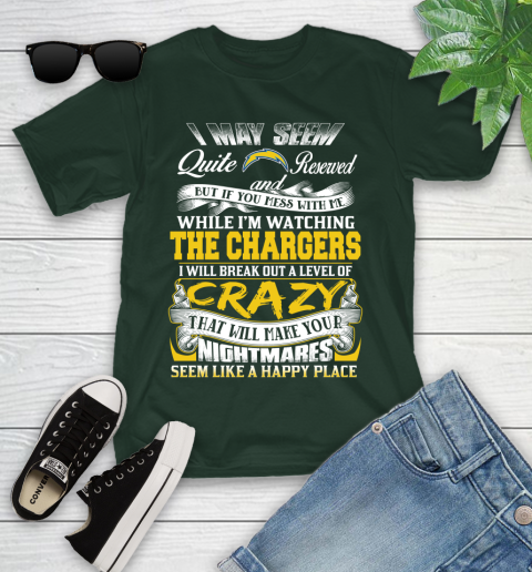 Los Angeles Chargers NFL Football Don't Mess With Me While I'm Watching My Team Youth T-Shirt 5