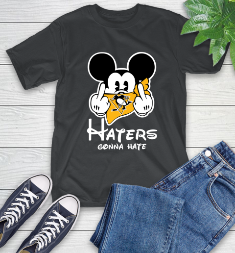 NHL Pittsburgh Penguins Haters Gonna Hate Mickey Mouse Disney Hockey T Shirt T-Shirt