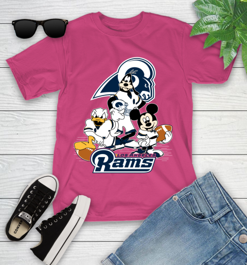 NFL Los Angeles Rams Mickey Mouse Donald Duck Goofy Football Shirt Youth T-Shirt 11