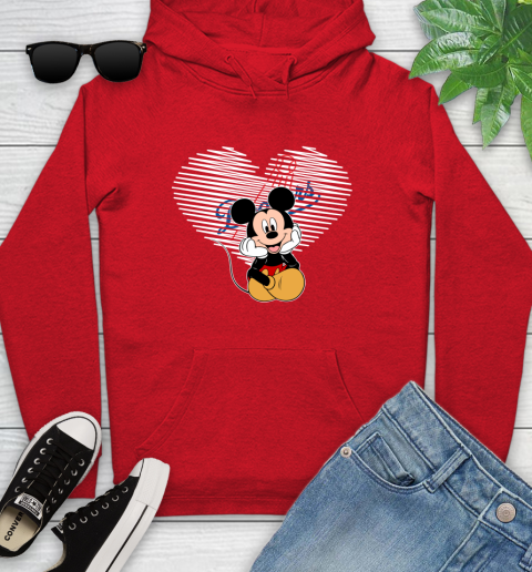 MLB Los Angeles Dodgers The Heart Mickey Mouse Disney Baseball T Shirt_000 Youth Hoodie 12