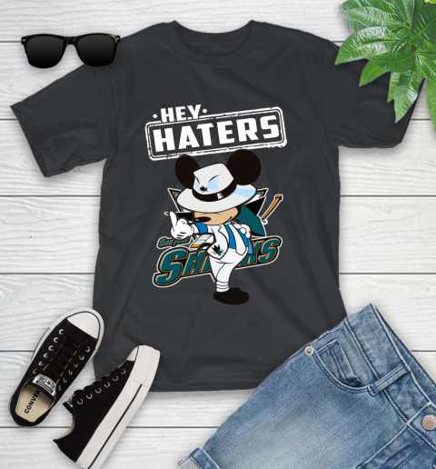 NHL Hey Haters Mickey Hockey Sports San Jose Sharks Youth T-Shirt