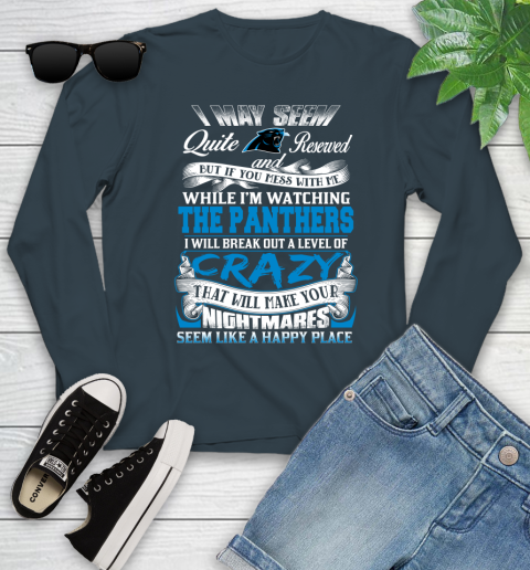 Carolina Panthers NFL Football Don't Mess With Me While I'm Watching My Team Youth Long Sleeve 9