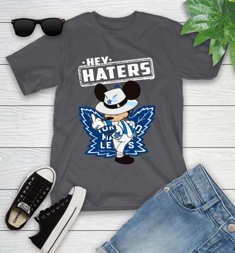 NHL Hey Haters Mickey Hockey Sports Toronto Maple Leafs Youth T-Shirt 6