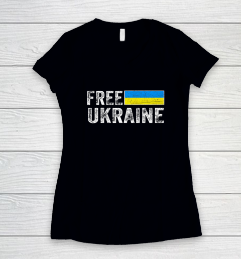 Ukraine Shirt Support Ukraine I Stand With Ukraine Flag Free Ukraine Women's V-Neck T-Shirt