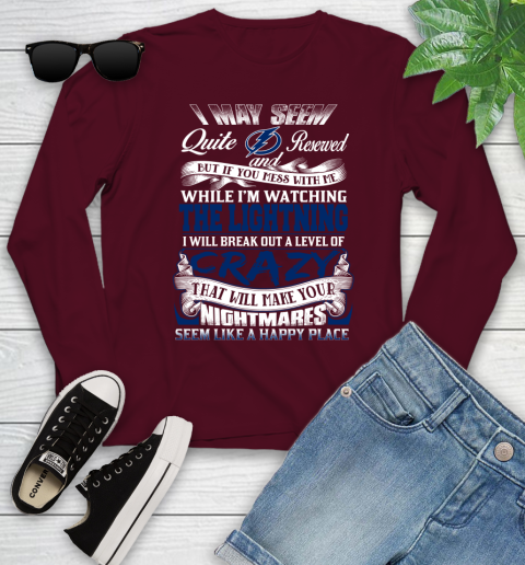 Tampa Bay Lightning NHL Hockey Don't Mess With Me While I'm Watching My Team Youth Long Sleeve 6