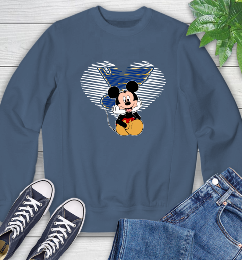 NHL St.Louis Blues The Heart Mickey Mouse Disney Hockey Sweatshirt 8