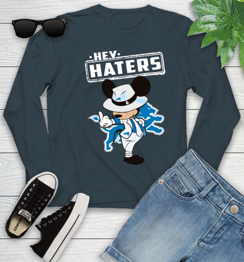 NFL Hey Haters Mickey Football Sports Detroit Lions Youth Long Sleeve 9