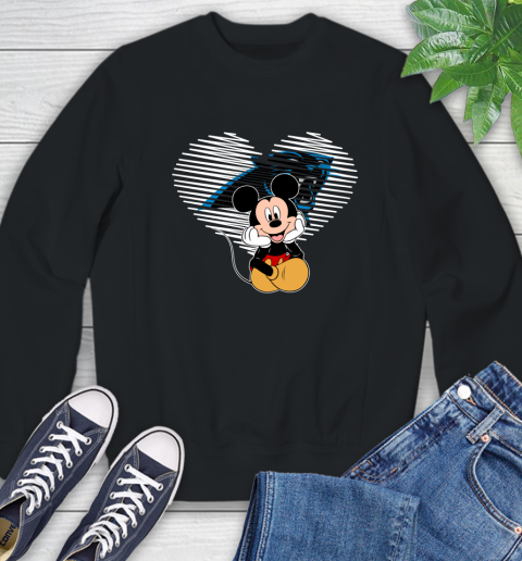 NFL Carolina Panthers The Heart Mickey Mouse Disney Football T Shirt_000 Sweatshirt