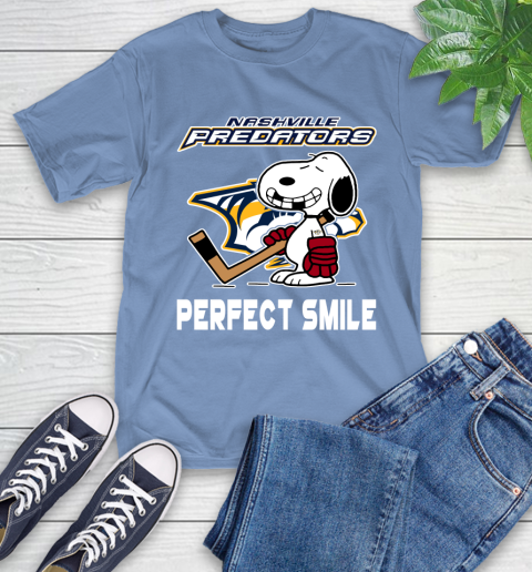 NHL Nashville Predators Snoopy Perfect Smile The Peanuts Movie Hockey T Shirt T-Shirt 12