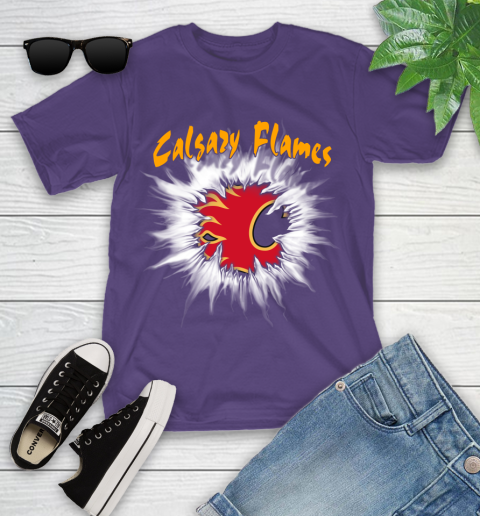 Calgary Flames NHL Hockey Adoring Fan Rip Sports Youth T-Shirt 3