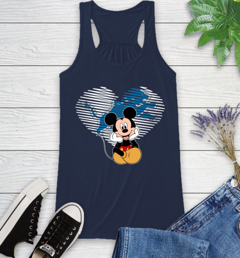 NFL Detroit Lions The Heart Mickey Mouse Disney Football T Shirt_000 Racerback Tank 9