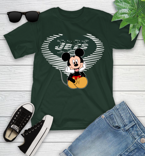 NFL New York Jets The Heart Mickey Mouse Disney Football T Shirt_000 Youth T-Shirt 5