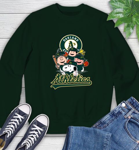MLB Oakland Athletics Snoopy Charlie Brown Woodstock The Peanuts Movie Baseball T Shirt_000 Sweatshirt 12