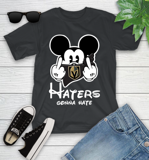 NHL Vegas Golden Knights Haters Gonna Hate Mickey Mouse Disney Hockey T Shirt Youth T-Shirt