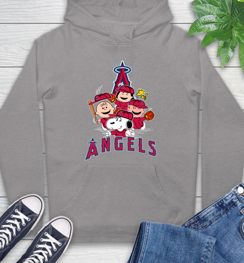 MLB Los Angeles Angels Snoopy Charlie Brown Woodstock The Peanuts Movie Baseball T Shirt_000 Hoodie 6