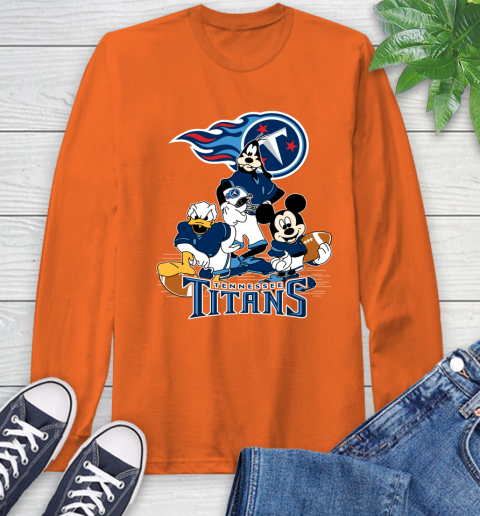 NFL Tennessee Titans Mickey Mouse Donald Duck Goofy Football Shirt Long Sleeve T-Shirt 4