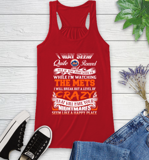 New York Mets MLB Baseball Don't Mess With Me While I'm Watching My Team Racerback Tank 5